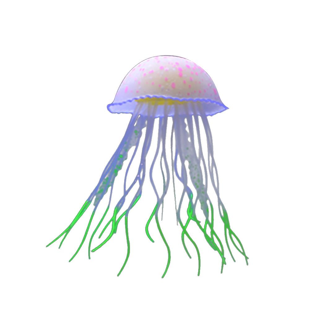Glow Effect Fish Ornament For Aquarium Fish Tank , Jellyfish 1Green