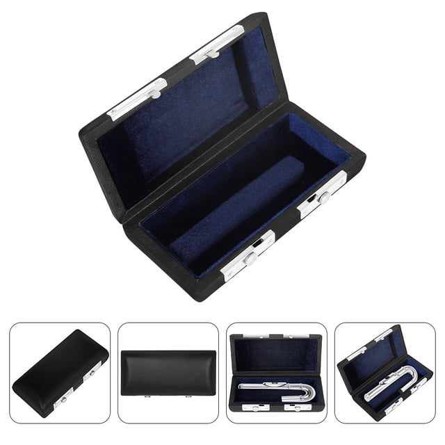 IDEANATEGRATE Caja De Almacenamiento Para Cabezal De Flauta En Cuero Negro Con Acabado Duradero