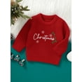 thumbnail image 3 of SUNSIOM Baby Girl Sweater Long Sleeve Flower Letters Knit Pullover Sweatshirt Warm Fall Winter Clothes, 3 of 8