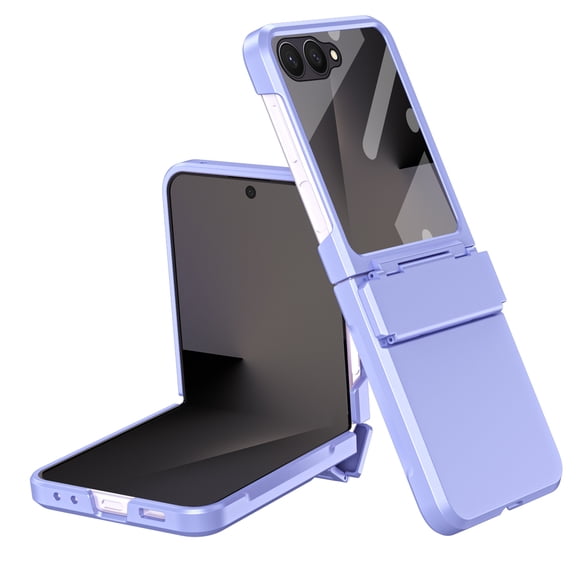 Compatible with Samsung Galaxy Z Flip7, Case with Hinge Protection - Hard PC Anti-Slip Shockproof Protective Lightweight Case Cover for Samsung Galaxy Z Flip7, Purple