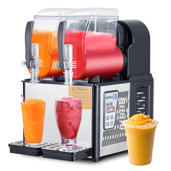 Huisuilinss Commercial Slushy Machine,Frozen Drink Margarita Machine, 110V Stainless Steel Slushie Machine Cooling Slush Machine for Restaurant Cafe Kitchen Home Use