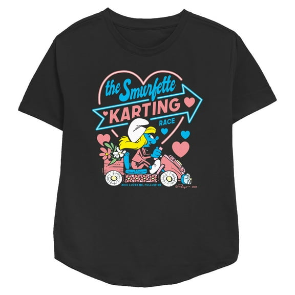 Women's The Smurfs The Smurfette Karting Race Graphic T-Shirt