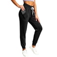 thumbnail image 2 of Womens Workout Sweatpants Drawstring Elastic Waist Jogger Pants with Pockets Gym Casual Black XL, 2 of 9