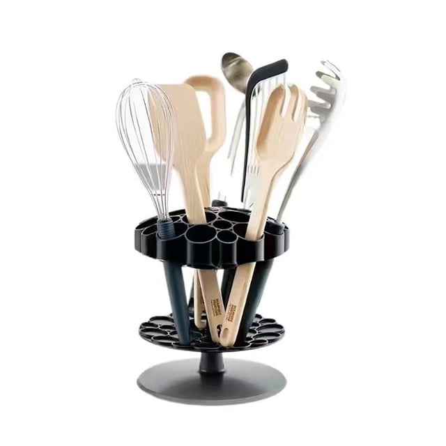 Karymi Rotating Utensil Kitchen Organizer, Multiple Compartments, Store Forks, Serving Spoons, Knives, And Other Cooking Tools With Removable Divider Clearance Up to 45% off Remembrance Day