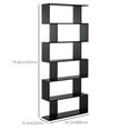 thumbnail image 3 of HOMCOM 76" 6-Tier Wooden Bookcase S Shaped Storage Display Shelf, 3 of 10