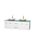 thumbnail image 3 of Wyndham Collection  Centra White 72-inch Double Green Glass Vanity, 3 of 4