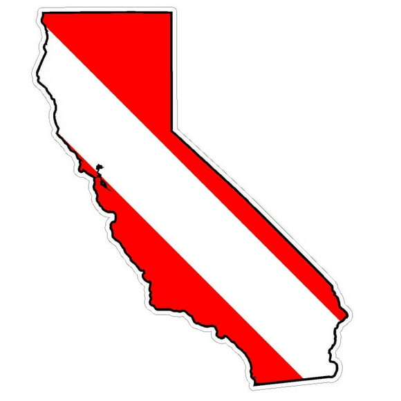 California State (B7) Diver Down Flag Yeti Tumbler Decal Sticker Laptop