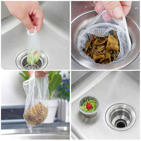 

HOTBEST 1000pcs Kitchen Sink Trash Mesh Bag Isolation Clogging Prevent Bathroom Shower Drain Residue Collector Sink Strainer Filter Net Bag Disposable
