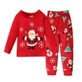 thumbnail image 3 of XEGLSBU Baby Christmas Outfit Unisex Toddler Boys Girls Pajamas Christmas Santa Pattern Kids Pants 2 Piece Pj's Long Sleeve Sleepwear Xmas Clothes Set Outfits Red Size 5-6 Years, 3 of 9