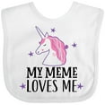 thumbnail image 3 of Inktastic My Meme Loves Me Girl Unicorn Girls Baby Bib, 3 of 4