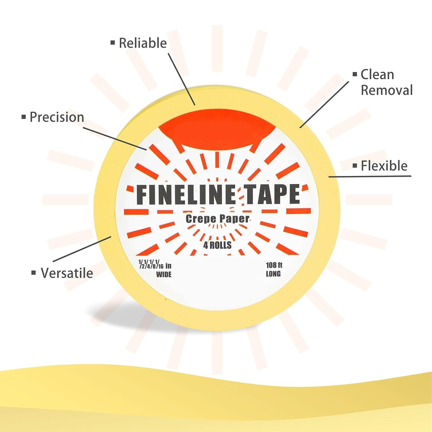 Multi-Size Pinstripe Tape, Fine Line Masking Tape Set for Automotive, DIY, Paint, Art