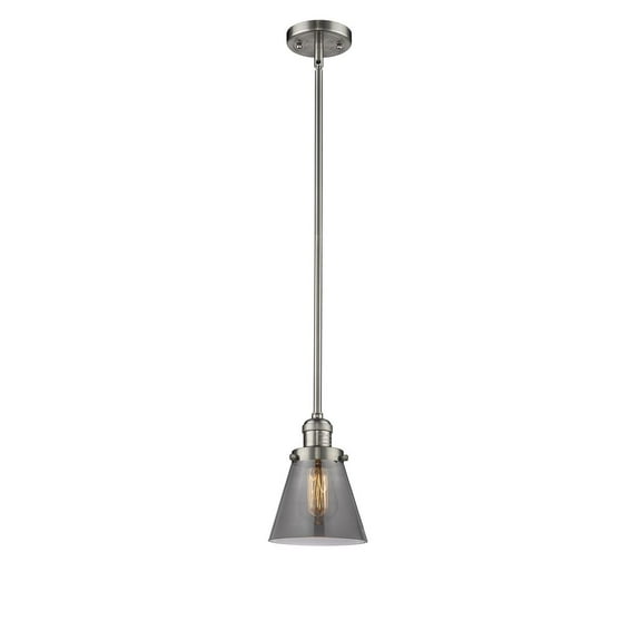 Innovations 1-LT LED Small Cone 6" Mini Pendant - Brushed Satin Nickel - 201S-SN-G63-LED
