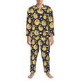 thumbnail image 3 of Naloa Moon Bear Men’s Pajamas Set - Long Sleeve Button Down Sleep Shirt and Pajama Bottoms Sleepwear Set-X-Large, 3 of 7