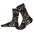 thumbnail image 2 of KLL Bright Mushrooms Print Cool Socks Men's Women's Crew Socks Funny Crazy Novelty Stockings, 2 of 7