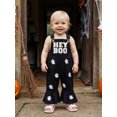 thumbnail image 6 of RUINIXCW Toddler Baby Girl Halloween Outfit Romper Overalls Infant Baby Girl Fall Winter Clothes Ghost Pumpkin Sleeveless Ribbed Bell Bottom Jumpsuit Overalls, 6 of 9