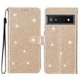 thumbnail image 1 of Compatible with Google Pixel 6A Sparkling Glitter Wallet Case with Card Pocket Flip Cover, 1 of 5