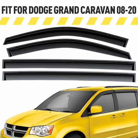AEROGUYS Extra Durable Window Deflectors Tape-On Window Visors Rain Guards Fit for Dodge Grand Caravan 2008-2020, Sun Visors, Wind Vent for Shades, Exterior Car Accessories - 4 pcs. AG0895