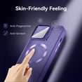 thumbnail image 6 of for iPhone 15 Pro Max Case Magnetic Case with Invisible Kickstand Camera Cover [Military Drop Protection] [MagSafe Compatible] Slim Translucent Shockproof Phone Case (Dark Purple), 6 of 12