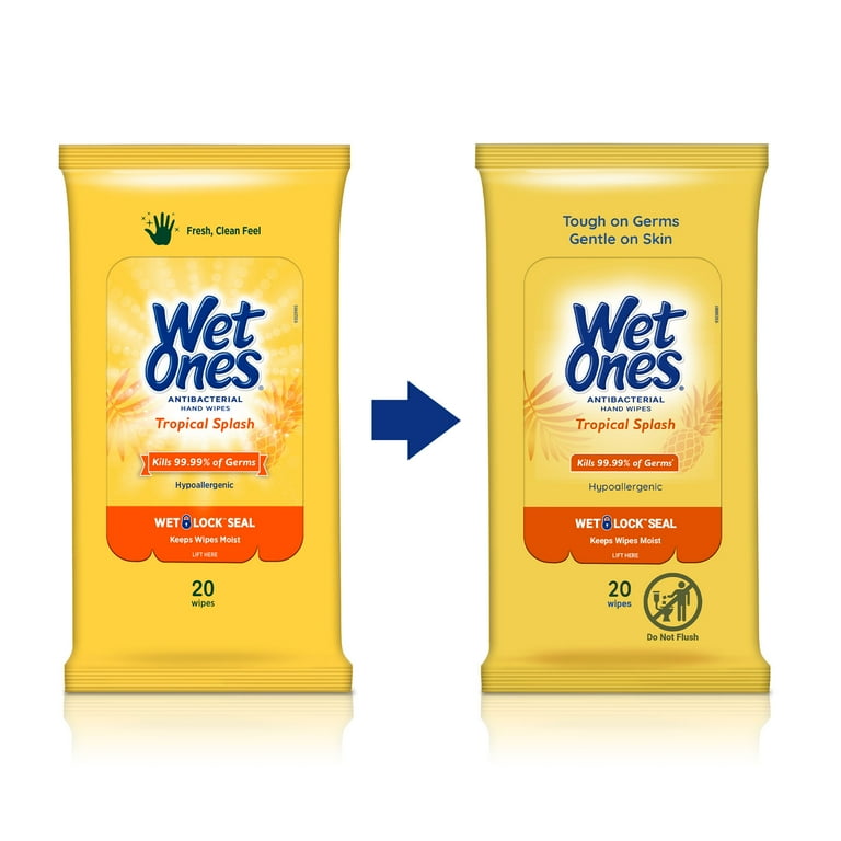 Wet Ones Antibacterial Hand Wipes Citrus Scent Travel Pack 20 Count