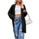 thumbnail image 3 of Cárdigan de Mujer, Estilo Oversize, Abierto por Delante Negro S, 3 of 10
