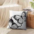 thumbnail image 2 of LALILO Throw Pillow Covers Black Butterfly White Butterfly Black White Flower Wings Black And White Card Flying Set of 2 Square 18 x 18 Inch Pillowcase, 2 of 5