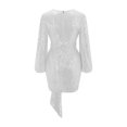 thumbnail image 2 of Vedolay Summer Dress Women Sleeveless V Neck Split Evening Dress,White M, 2 of 5