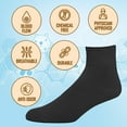 thumbnail image 3 of EMEM Apparel Men's Big and Tall Knig Size Diabetic Circulatory Non-Binding Loose Top Casual Ankle Quarter Low Cut Cotton Seamless Toe Hosiery Socks 3-Pack Black 2X-Large, 3 of 5