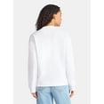 thumbnail image 3 of Time and Tru Women's and Women's Plus Crewneck Sweatshirt with Long Sleeves, Sizes XS-4X, 3 of 5