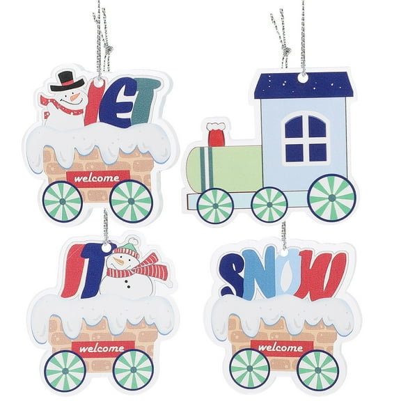 4 Pcs Christmas Tree Pendant Cute Hanging Decor Polar Express Decorations Tree Hanging Ornaments