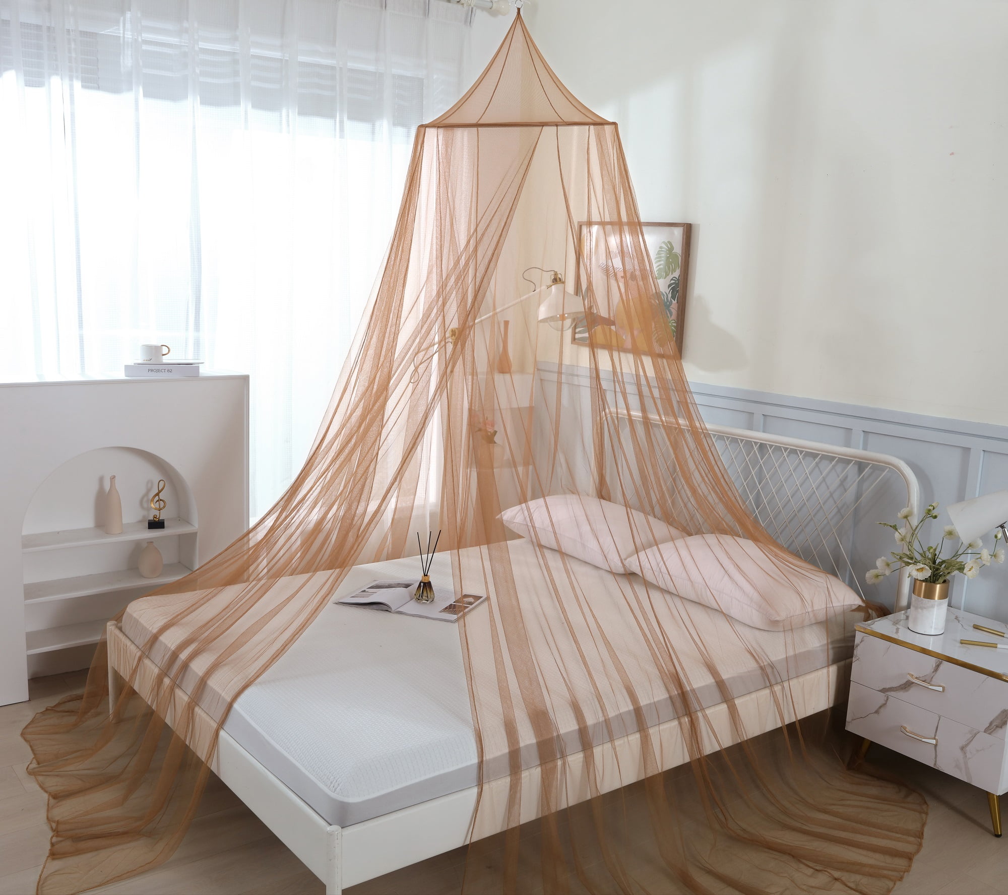 OctoRose® Round Hoop Bed Canopy Mosquito Net Fit Crib, Twin, Full ...