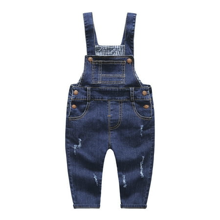 

KIDSCOOL SPACE Baby & Little Boys/Girls Blue Denim Dungaree Jean Overalls Blue 2-3 Years