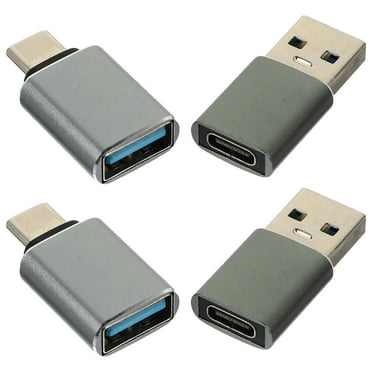 USB Adapter 4 Pcs USB-C to Male Female Converter Connector Charger Aluminum Alloy
