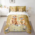 thumbnail image 2 of Gold Monkey Comforter Set 7 Piece Bed in a Bag Twin,Yellow Sequin Fluid Art Comforter and Sheet Set,Crystal Diamond Bedding Set,Woodland Animals Bed Set Jungle Wildlife Room Decor, 2 of 5