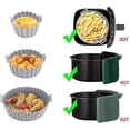 thumbnail image 4 of Ensemble de 6 Pcs de Doublures en Silicone pour Friteuse à Air Chaud, Panier Réutilisable de Petites Doublures pour Friteuse à Air pour Casserole Instantanée et Cuisson Saine (Gris), 4 of 7