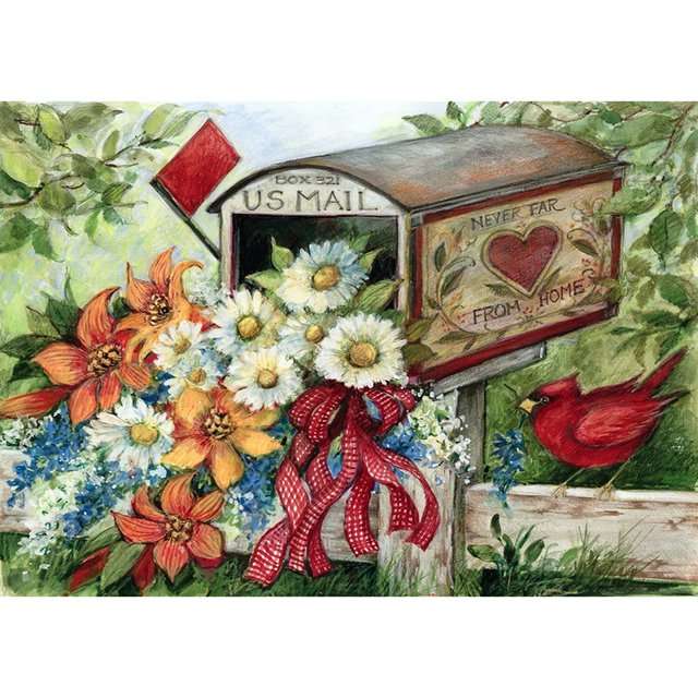 Pintura de diamante (DB2964) Kit de arte de bordado de flores DIY cuadrado 5D (LG155) 50x70cm Hugtrwg Para estrenar