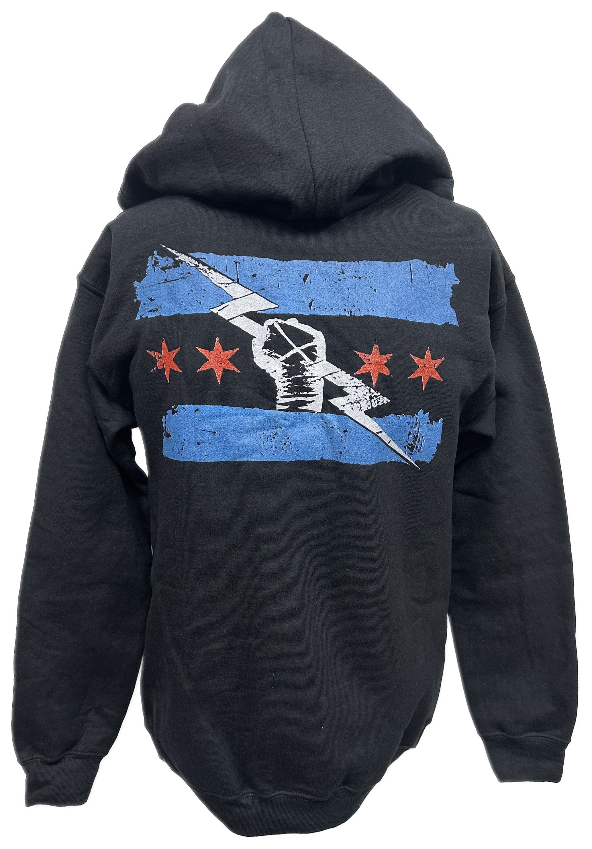 Return of CM Punk Blue Logo Black Zipper Hoody - Walmart.com