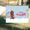 thumbnail image 4 of Hello Winter Newfoundland Smiling in Red Scarf Hat Welcome Christmas Yard Sign Newfie Dog Lover Gifts Outdoor Home Lawn Garden Porch Decor - 00017, 4 of 5