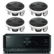 Yamaha 5.2-Channel Wireless Bluetooth 4K 3D A/V Surround Sound Receiver + Yamaha 3-Way 100 watts In-Wall/Ceiling Surround Sound Home Theater Speaker Package (Set Of 4)