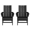 thumbnail image 2 of WestinTrends Ashore Outdoor Patio HDPE Plastic Modern Adirondack Dining Chairs (Set of 2), Black, 2 of 17