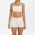 thumbnail image 2 of Lady Oversized Hoodie Suit Set Women 2 Piece Workout Sets, Cropped Cami Tops Yoga Bra with High Waisted Legging Shorts Seamless Gym Athletic Clothing Set White M, 2 of 9