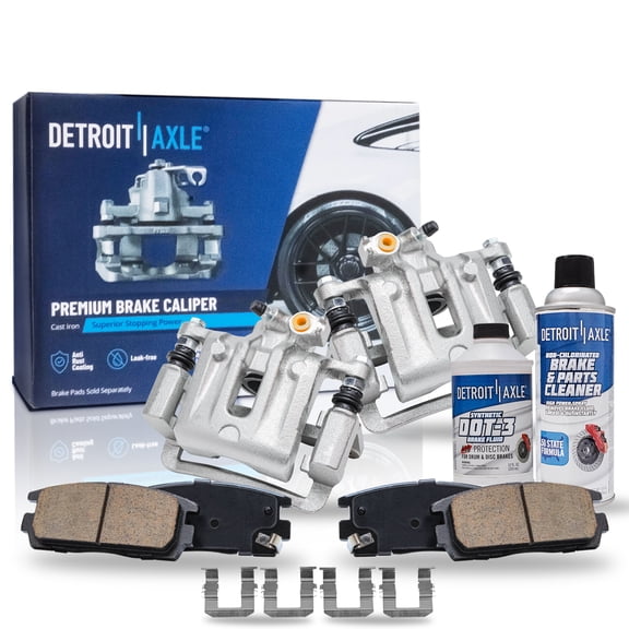 Detroit Axle - Rear Brake Calipers Brakes Brake Pads Replacement for Chevy Equinox GMC Terrain Fits select: 2007-2017 CHEVROLET EQUINOX LT, 2011-2017 GMC TERRAIN SLE