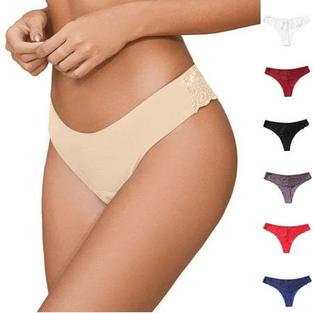 Women s Underwear  Womens Lace Underwear  Seamless Underwear for Women  Sexy Underwear  Thongs for Women  Seamless Women Thong Underwear Lace Panties No Show Lace Thongs for Women  Black  M