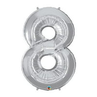 Way to Celebrate 42" Number 8 Silver Foil Balloon