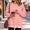 thumbnail image 2 of FAIWAD Crew Neck Sweatshirts Women Long Sleeve Side Slits Pullover Tops Loose Layered Sweatshirts, 2 of 7