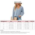 thumbnail image 6 of Women Blouse Long Sleeves V Neck Pure Color Loose Fit Women Shirt for Office Travel Light Blue S, 6 of 6