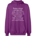 thumbnail image 2 of OXI Hoodie Sweatshirt - Senior Citizen Texting Code, Basic Casual Hoodie for Men's and Women Fleece Hoodie Long Sleeve - Purple X-Large, 2 of 3