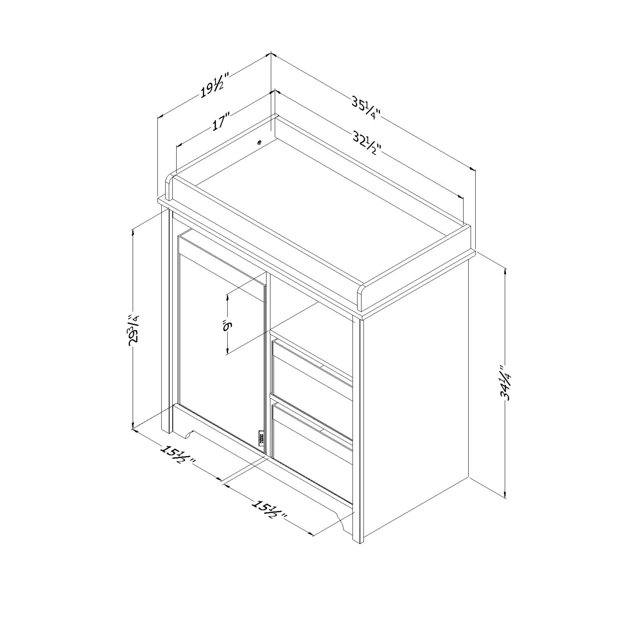 south shore vito changing table