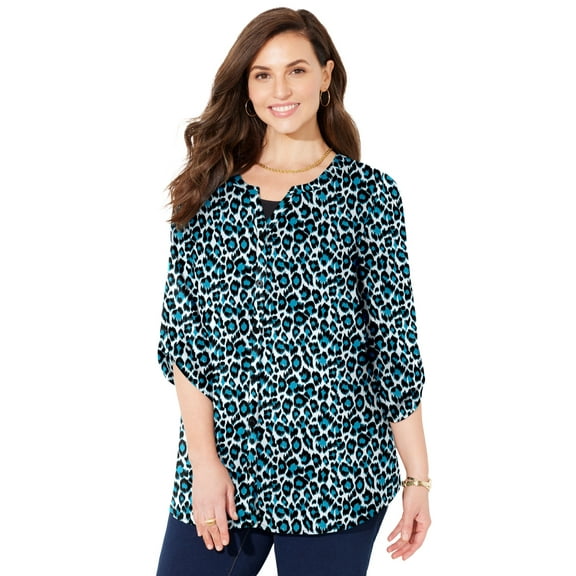 Catherines Women's Plus Size Petite Breezeway Georgette Blouse
