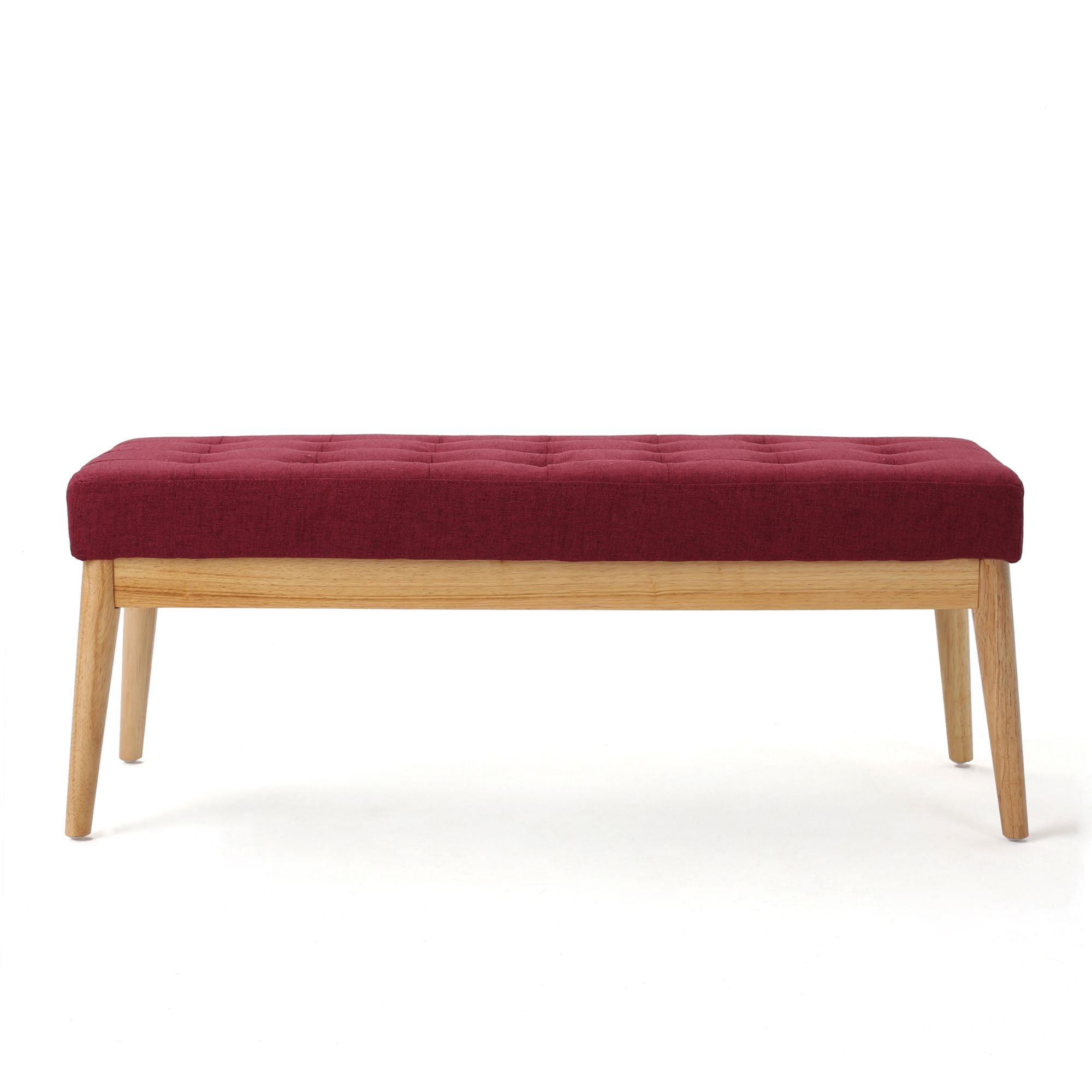 43" Brown and Red Contemporary Rectangular Bench with Cushion Walmart