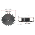 thumbnail image 2 of Uxcell Teeth Chain Sprocket Carbon Steel, with Set Screws 8mm, 2 of 6